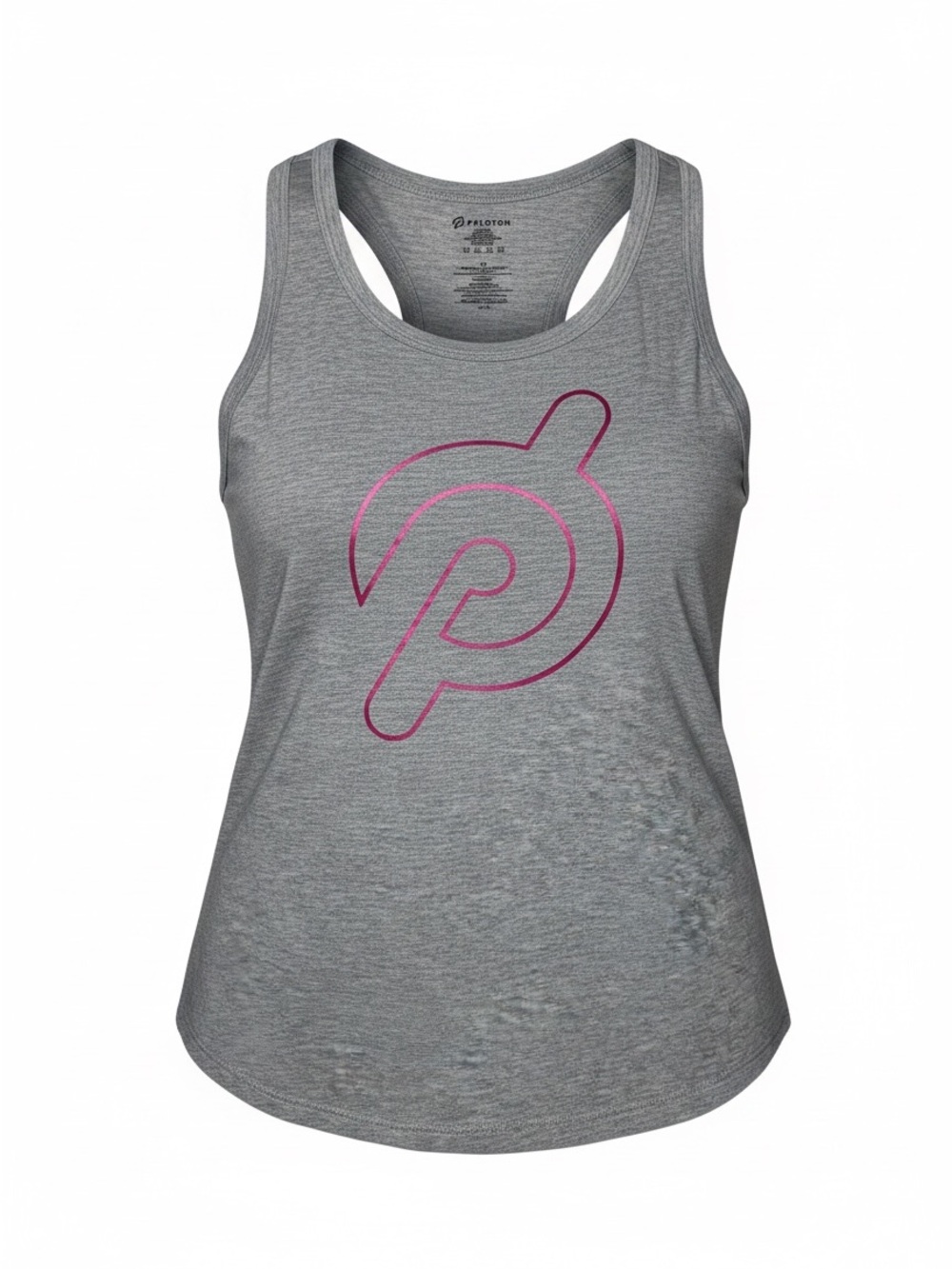 Peloton Heather Gray Racerback Tank Magenta Foil Logo Women’s XL